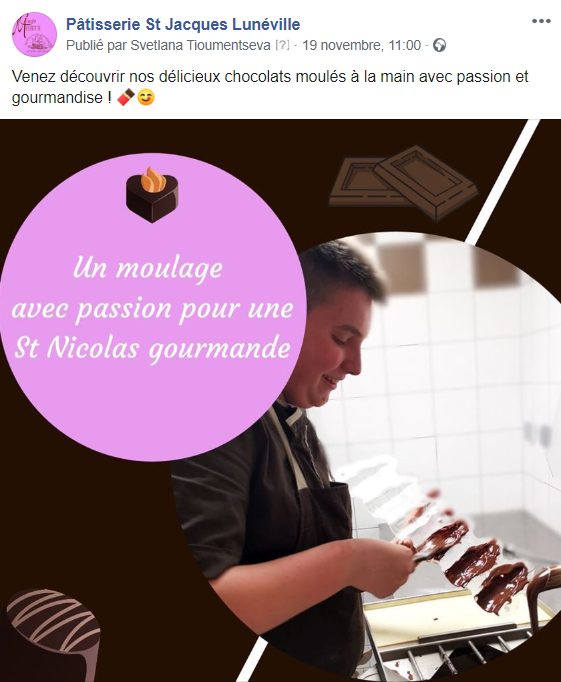 Exemple publication LinkedIn - Découverte chocolats moulés