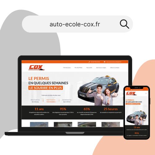 creation-site-internet-auto-ecole image de création du site internet à Sarrebourg pour l'auto école Cox